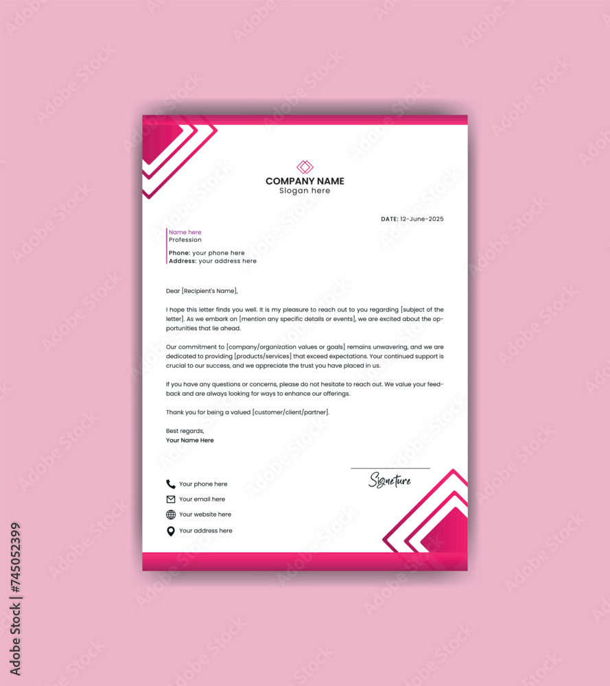 Company letterhead with simple design.