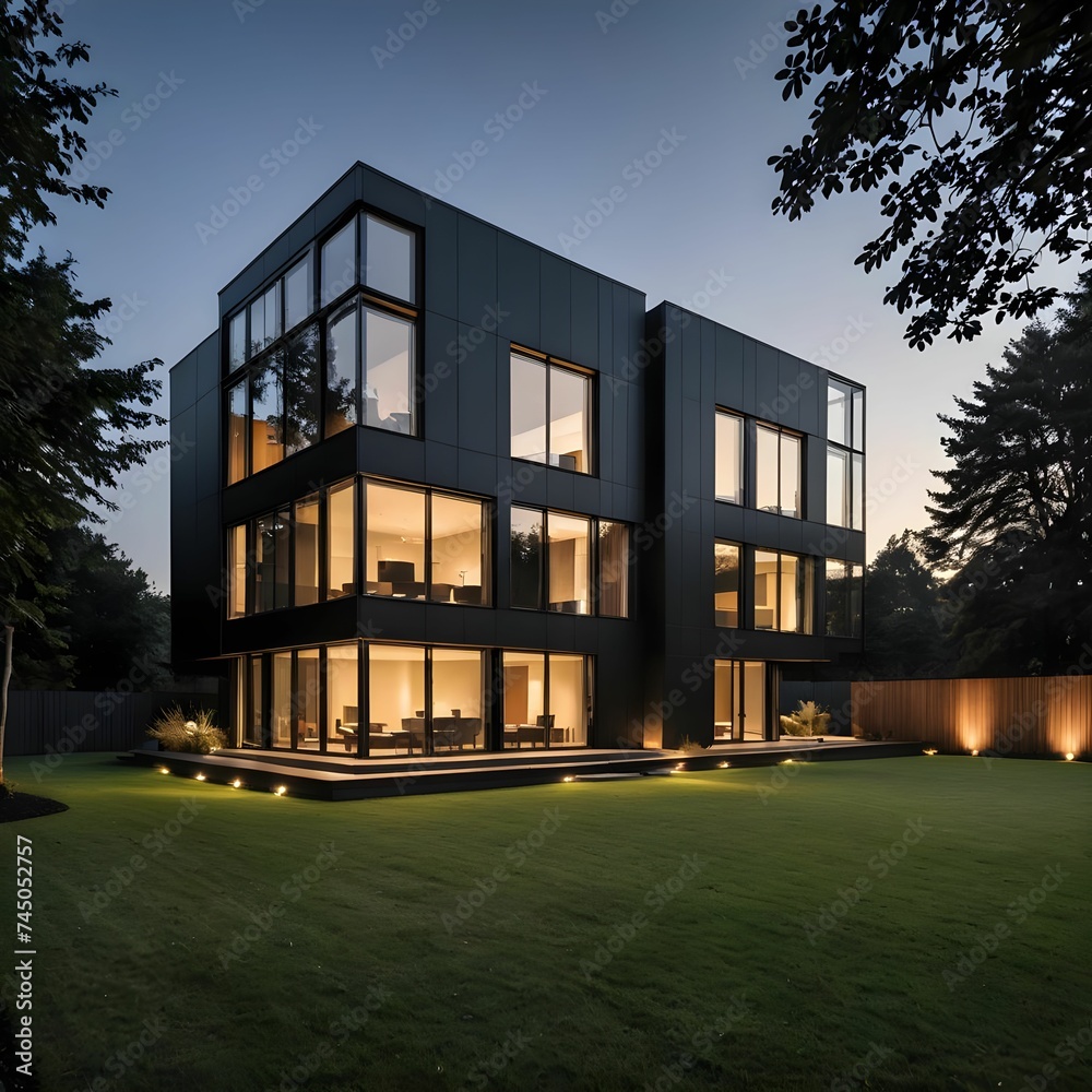 modern house in the park modern house in the park