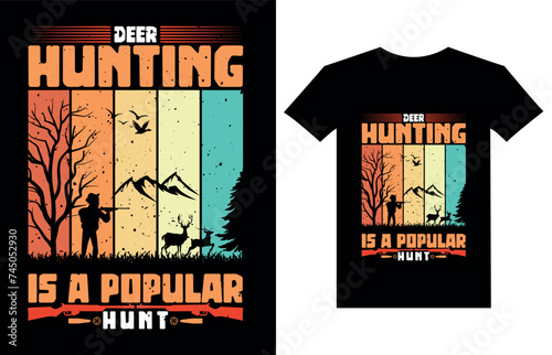 Deer hunting is a popular hunt  hunting t shirt design  deer vector with grunge effect