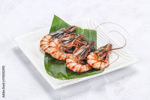 Cooked tiger prawn in the pate