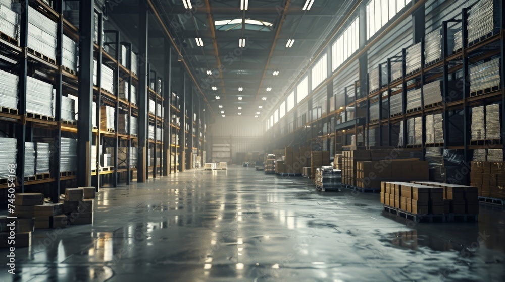 Fototapeta premium Warehouse interior showcases