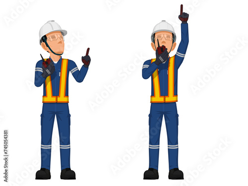 Set of worker are pointing at high