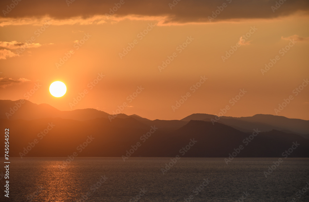 the sun sets behind the mountains in winter in Cyprus 5 the sun sets behind the mountains in winter in Cyprus 5