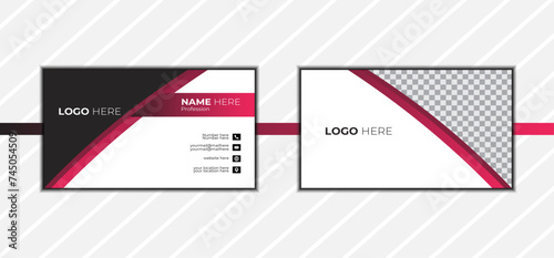 Double sided business card and colored of vector design template.