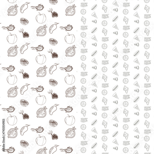 fruit line pattern background design 