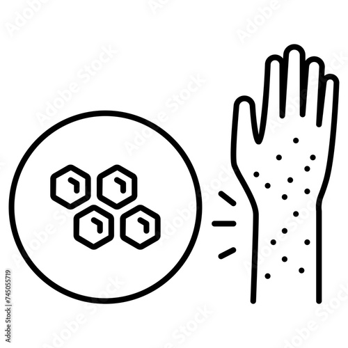 allergy to honey icon, simple vector design