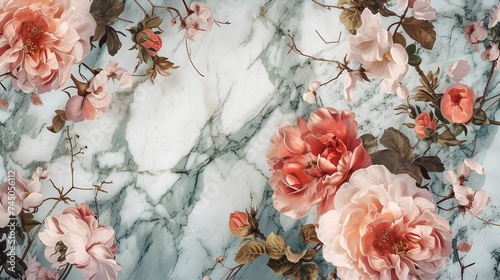 Chic Floral Marble: Elevate Your Space with Stylish Patterns © Muhammad