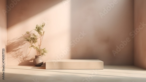 Centered podium in minimalist setup.