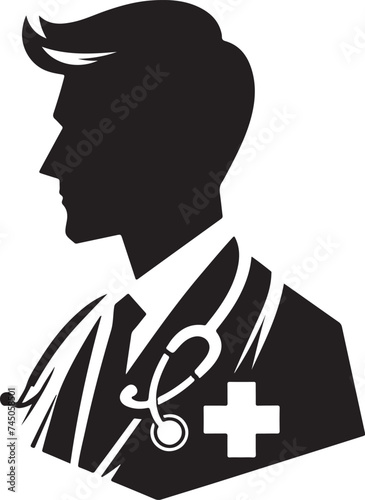 Silhouette of a doctor, vector illustration