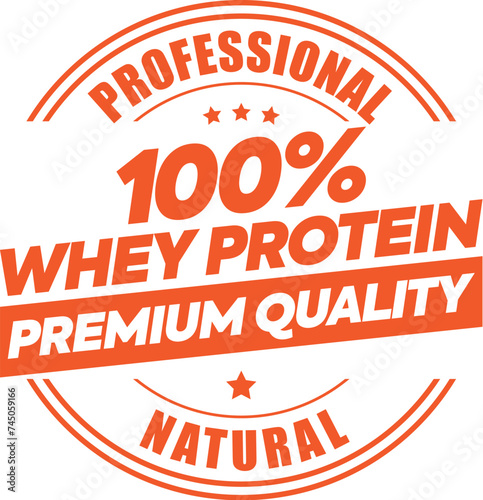 Whey Protein. Vector Stamp.