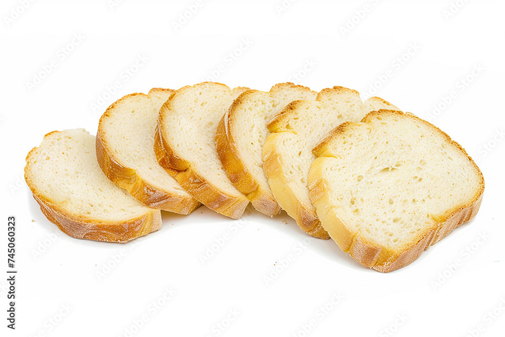  Slices of white bread isolated