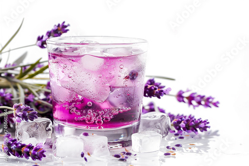 Summer fresh lavender drink with ice