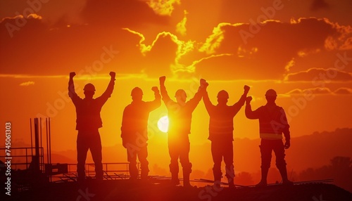 Raising a Fist in the Sunset A Celebration of Solidarity and Unity Generative AI