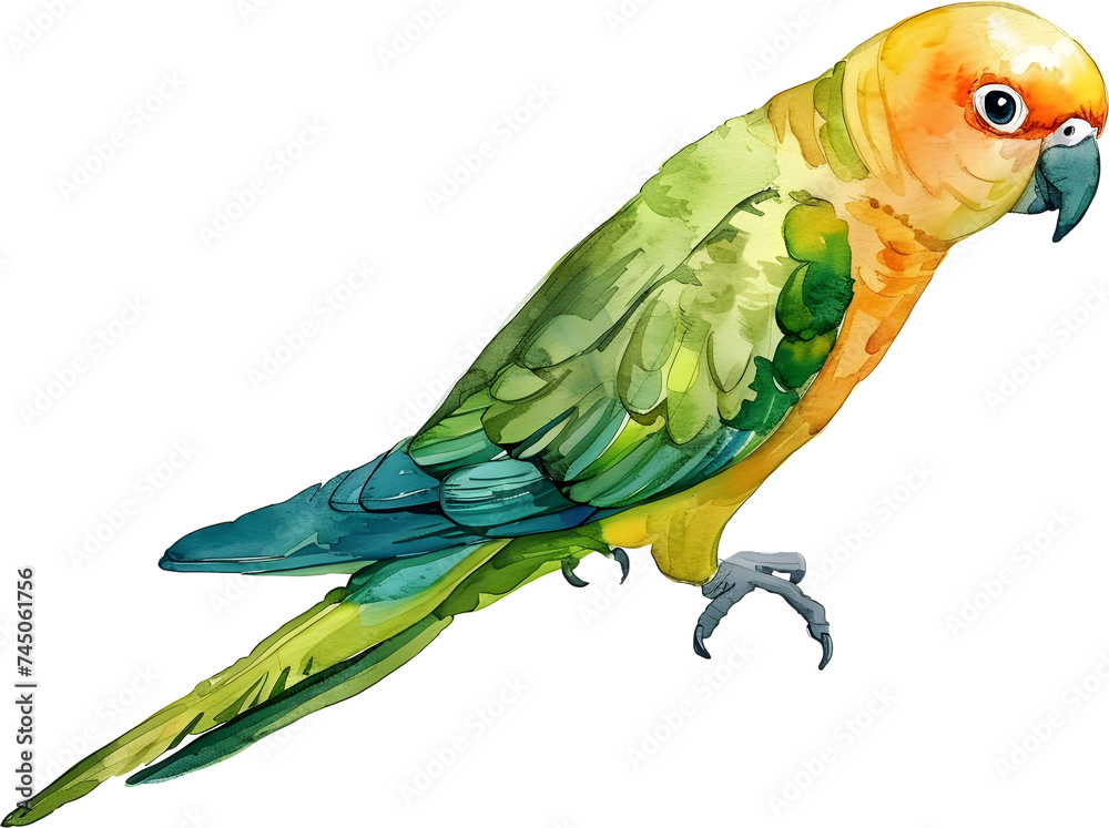 Fototapeta premium Colorful Watercolor Vector Bird