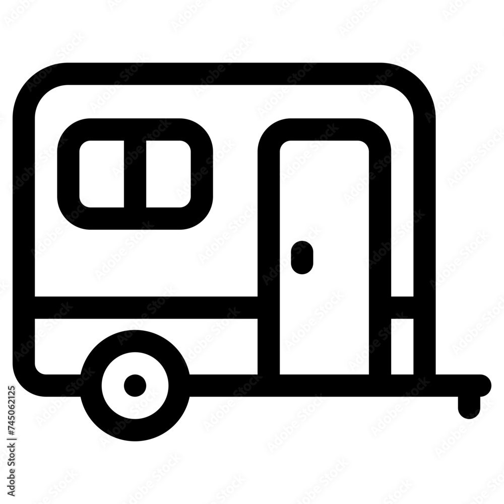 caravan icon, simple vector design