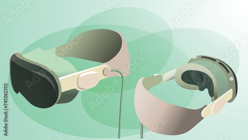 Virtual Reality glass illustration, VR Glass vector illustration, Virtual universe, Metaverse