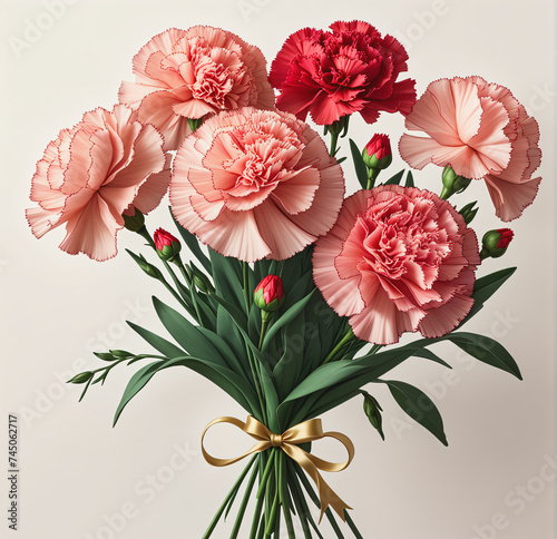 carnation on white background