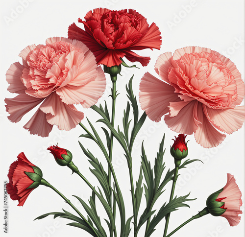 carnation on white background