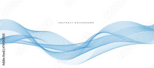 Abstract smooth flowing blue wavy design background