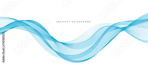 Abstract smooth flowing blue wavy design background