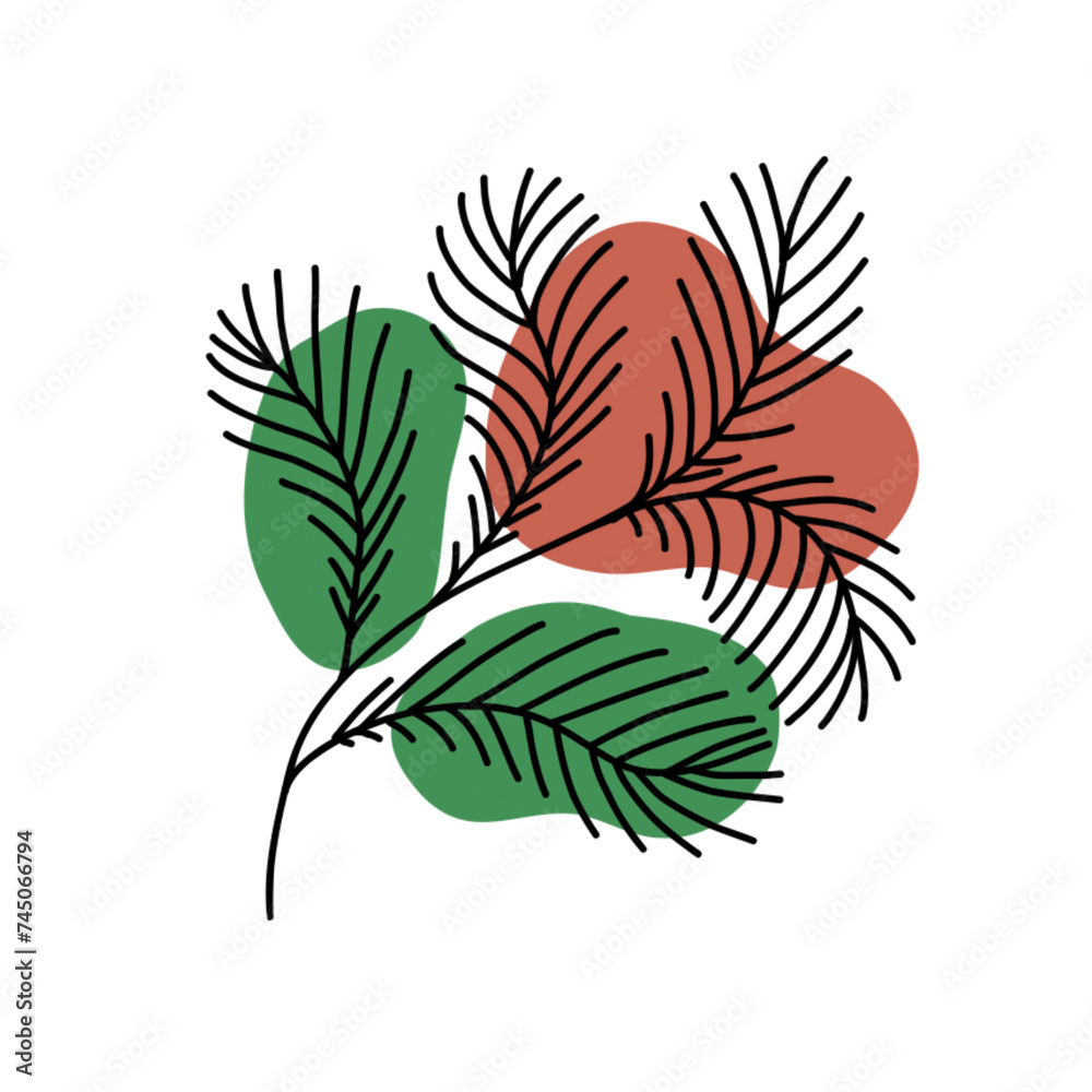 Fototapeta premium Digital illustration of flowers isolated on white background.