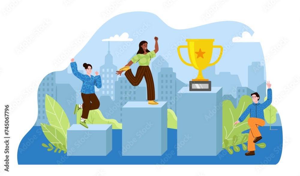 Successful team, business teamwork illustration, people businessman Successful team, business teamwork illustration, people businessman