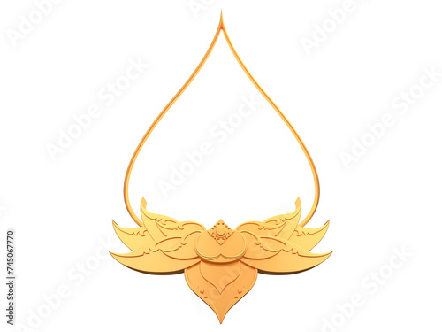 Kbach Khmer Frame 3d Golden mockup 