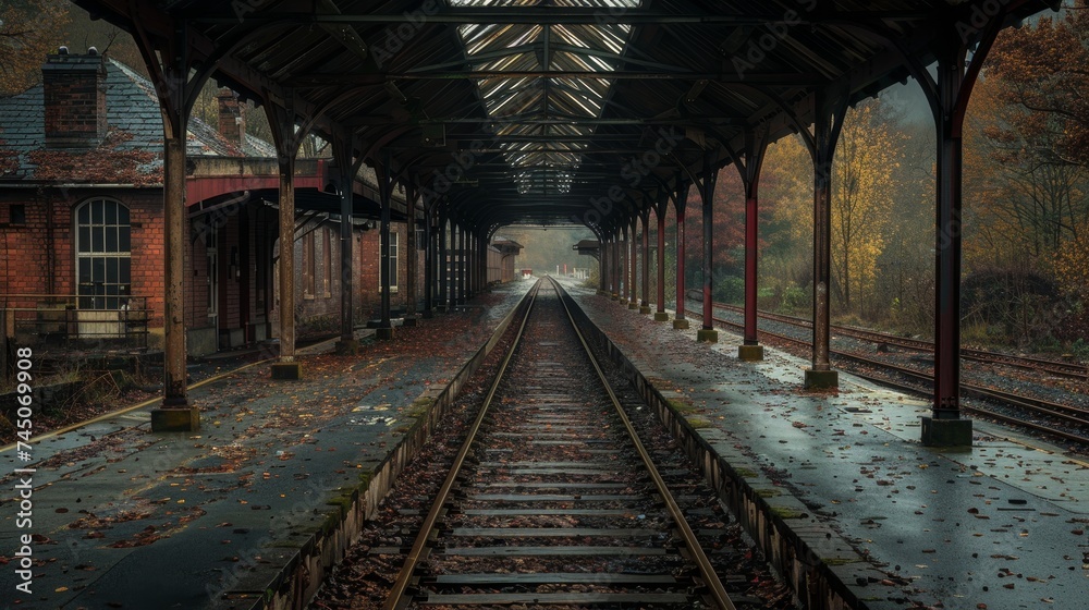 Convey the poignancy of a goodbye at an old train station, where every farewell is a story of sadness