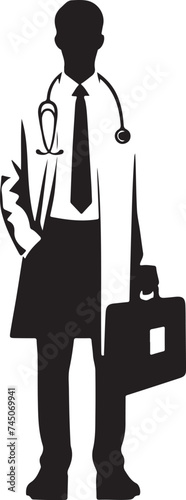 Silhouette of a doctor, vector illustration