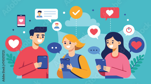 Young People Engaging With Social Media on Smartphones