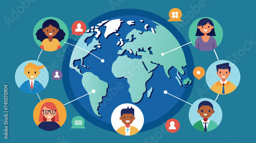 Global Communication Network Connecting People Worldwide