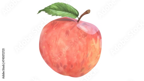 Fresh Peach Design: Digital Illustration on White Background