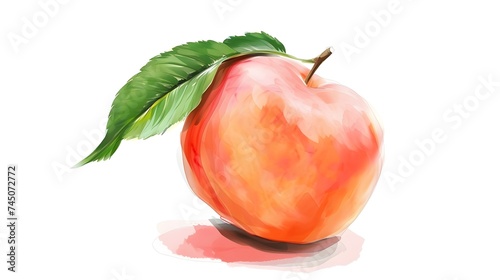 Juicy Peach Graphic: Isolated Image on Clean White Background
