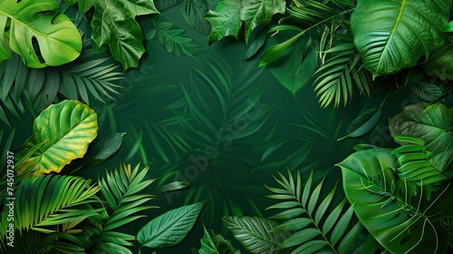 eco friendly background green leaves decorated with copy space © paisorn