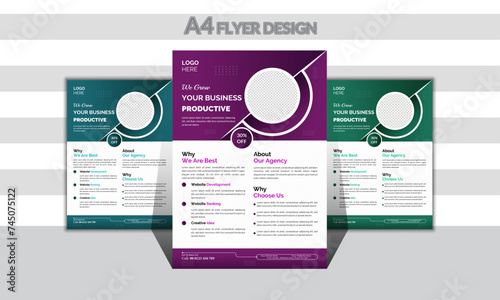 Business Flyer Design, Corporate Business flyer, Modern Business flyer, Creative Business Flyer, A4 Flyer Design, A4 poster, Probational Business flyer, Business flyer template. (ID: 745075122)
