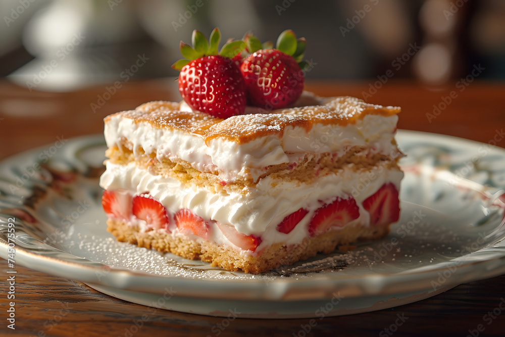 Piece of Cake on White Plate Piece of Cake on White Plate