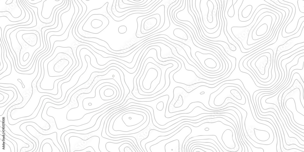 Fototapeta premium Black and white lines seamless Topographic map patterns, topography line map. Vintage outdoors style. The stylized height of the topographic map contour in lines and contours isolated on transparent.