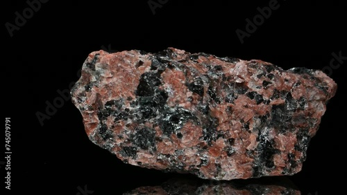 Granodiorite (Norway) phaneritic-textured intrusive igneous rock similar to granite but containing more plagioclase feldspar than orthoclase feldspar photo