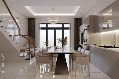 3d render kitchen dining room © CGI