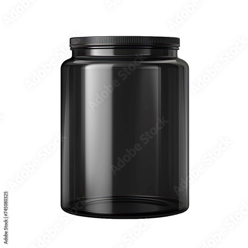 Black plastic canister isolated on transparent background
