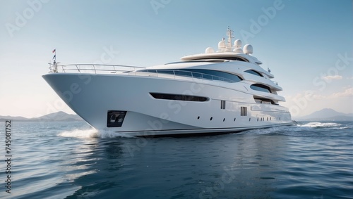 "A Large White Yacht in a Luxurious Seascape" © Rifat