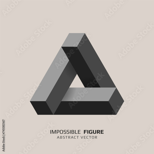 Naklejka Impossible figure. 3D abstract optical illusion. Vector illustration.