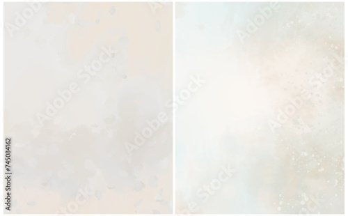 Abstract Marble Surface. Trendy Abstract Painted Vector Layouts.  Background with Irregular Brush Strokes. Watercolor Backgrounds Made of Light Blue and Warm Gray Stains. No text. RGB.