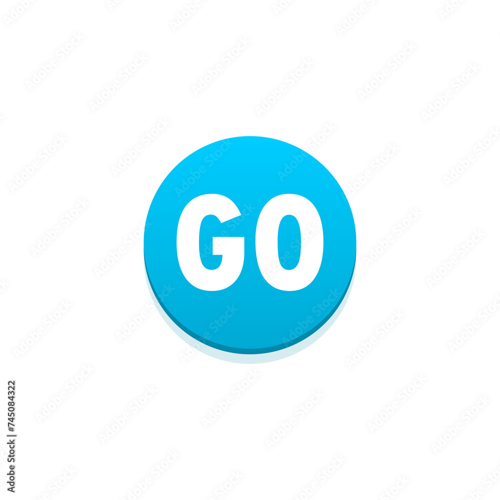 Go button icon isolated on transparent background Go button icon isolated on transparent background