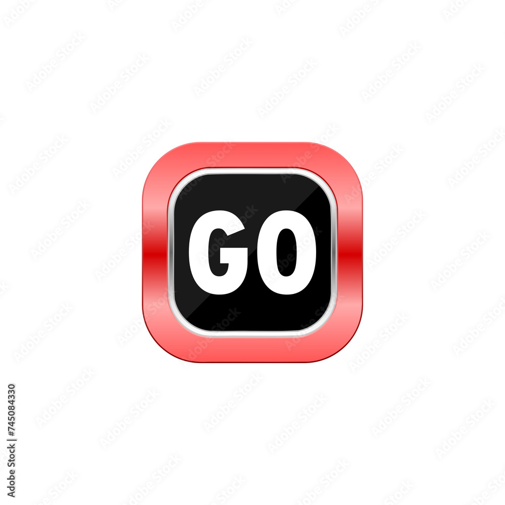 Go button icon isolated on transparent background Go button icon isolated on transparent background