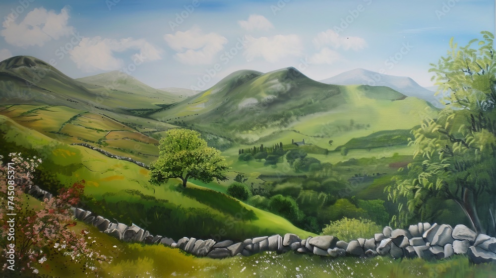 Obraz premium The green hills of Ireland