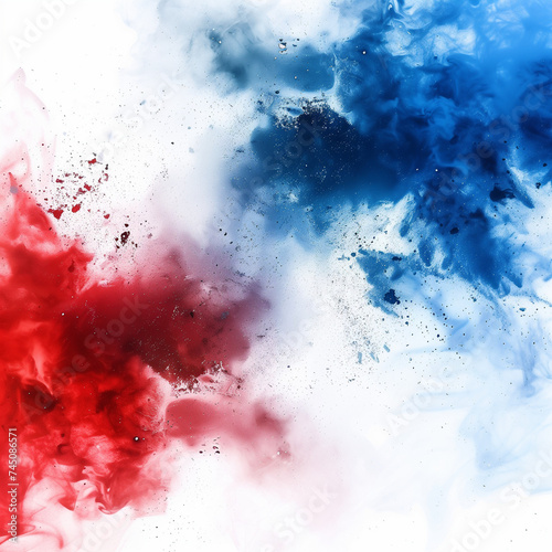 Red, White and Blue colored explosion. American Flag color splash. Labor Day, Flag Day, Independence Day, Memorial Day patriotic, elections. Abstract background pattern