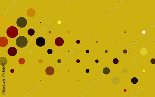 Light Yellow, Orange vector background with bubbles.