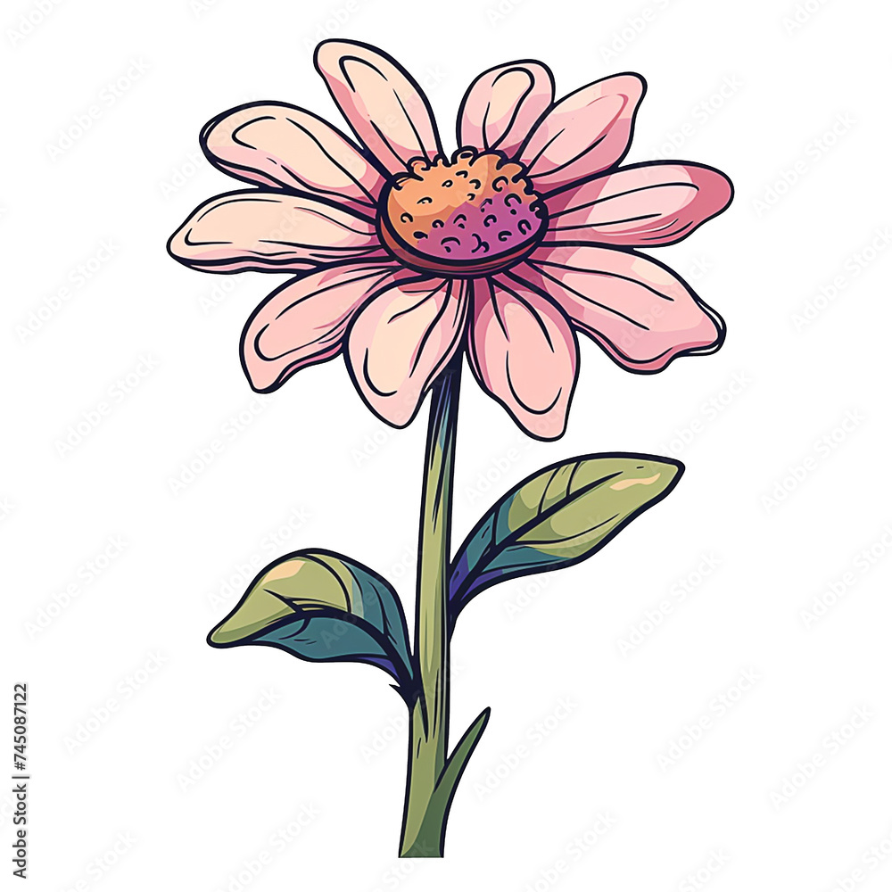 A flowers illustration cartoons style. On transparent background. png. A flowers illustration cartoons style. On transparent background. png.