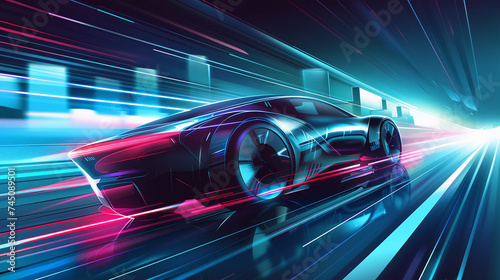 An innovative and futuristic design concept for an automotive industry illustration